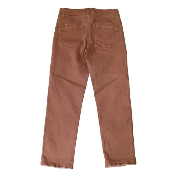 Democracy AB Solution Jeans 6 Tan Skinny Stretch Straight Ankle Length Raw Hem. - Picture 2 of 16